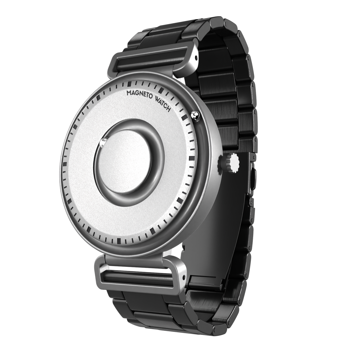 Fusion Silver bracelet en acier inoxydable noir