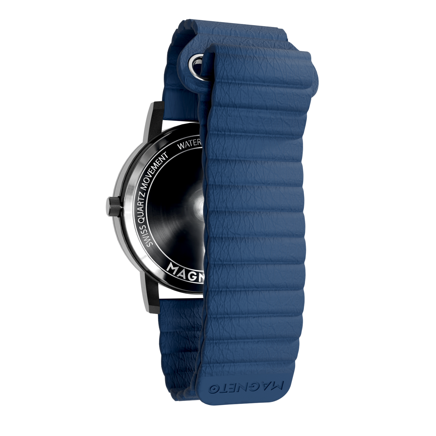 Magneto-Watch-Jupiter-Black-Kunstleder-Magnetisch-Blau-Back
