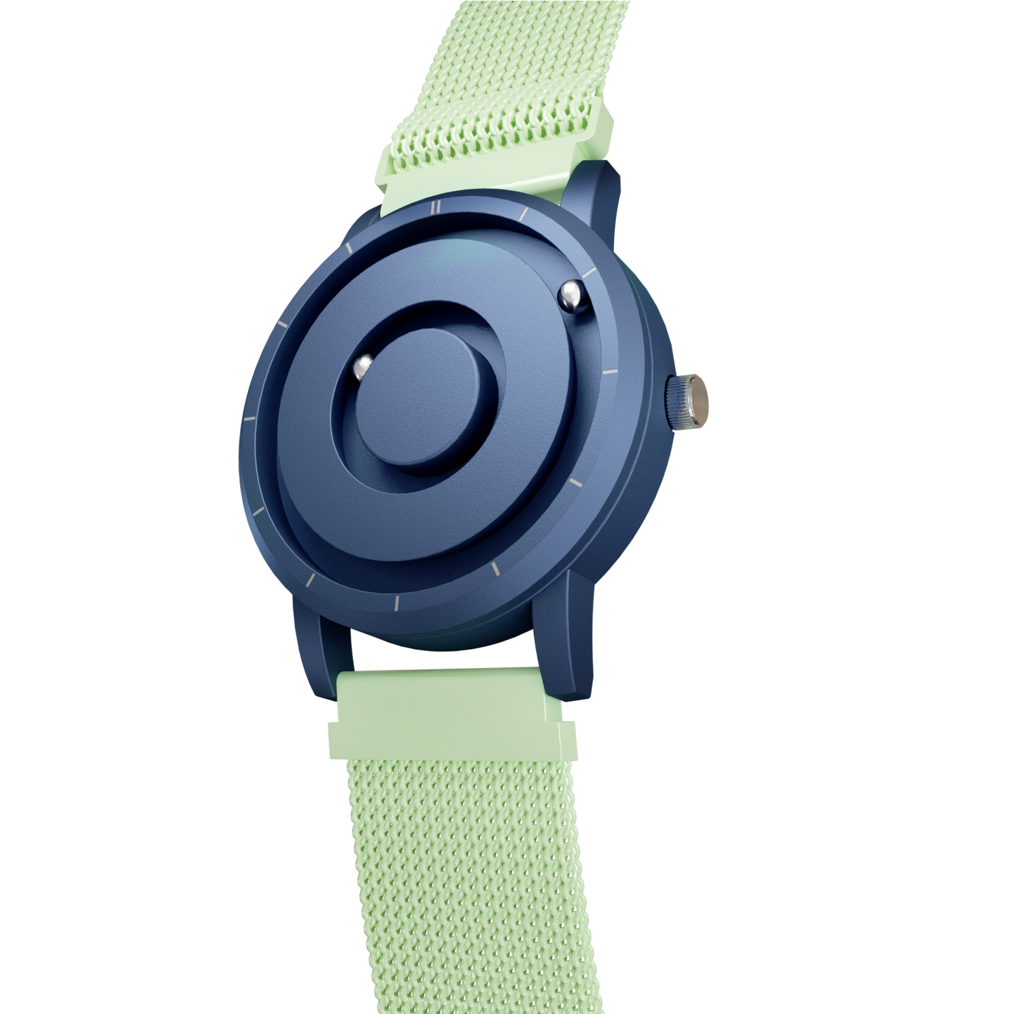 Magneto-Watch-Jupiter-Blue-Maschenarmband-Mint-Side
