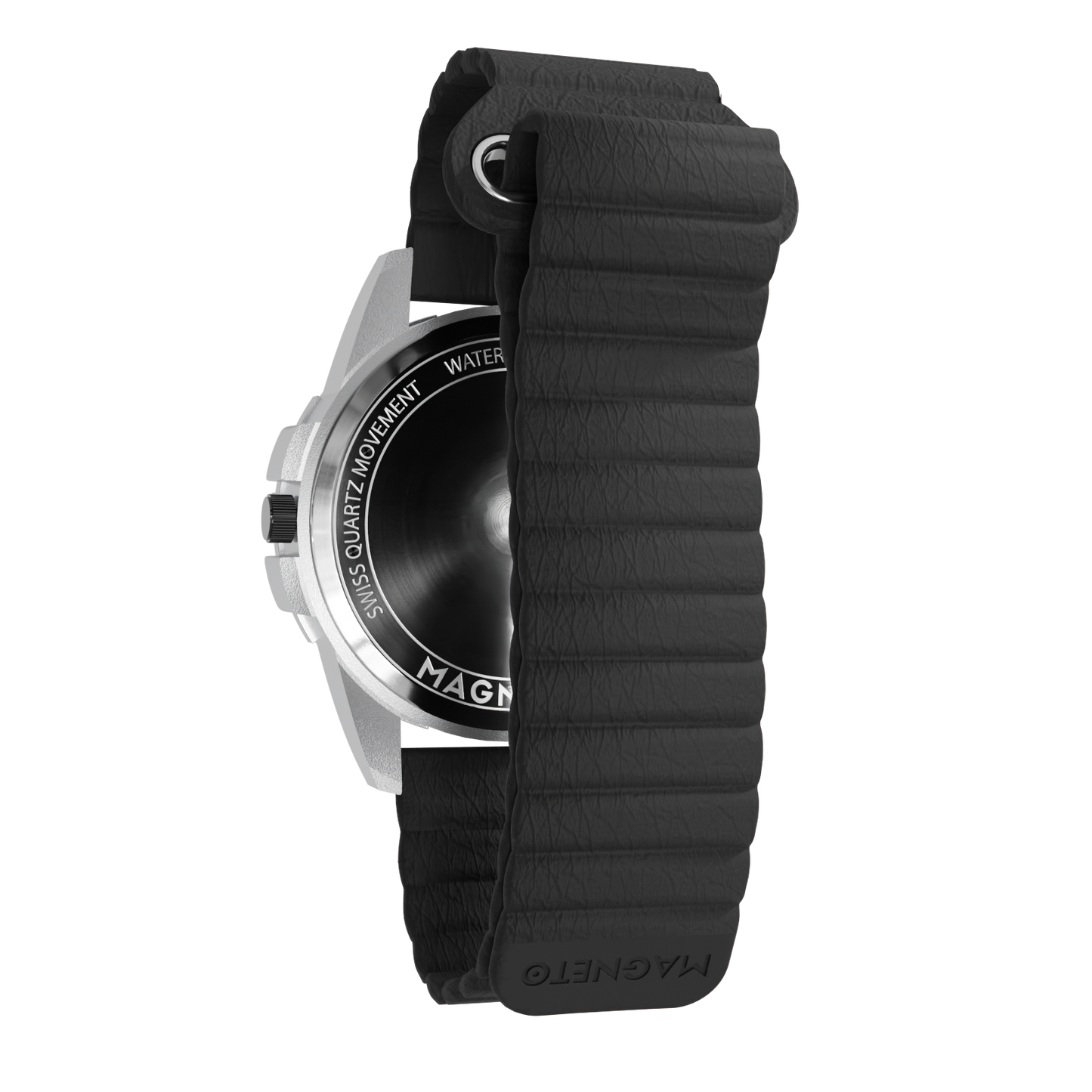 Magneto-Watch-Uranus-Red-Kunstleder-Magnetisch-Schwarz-Back