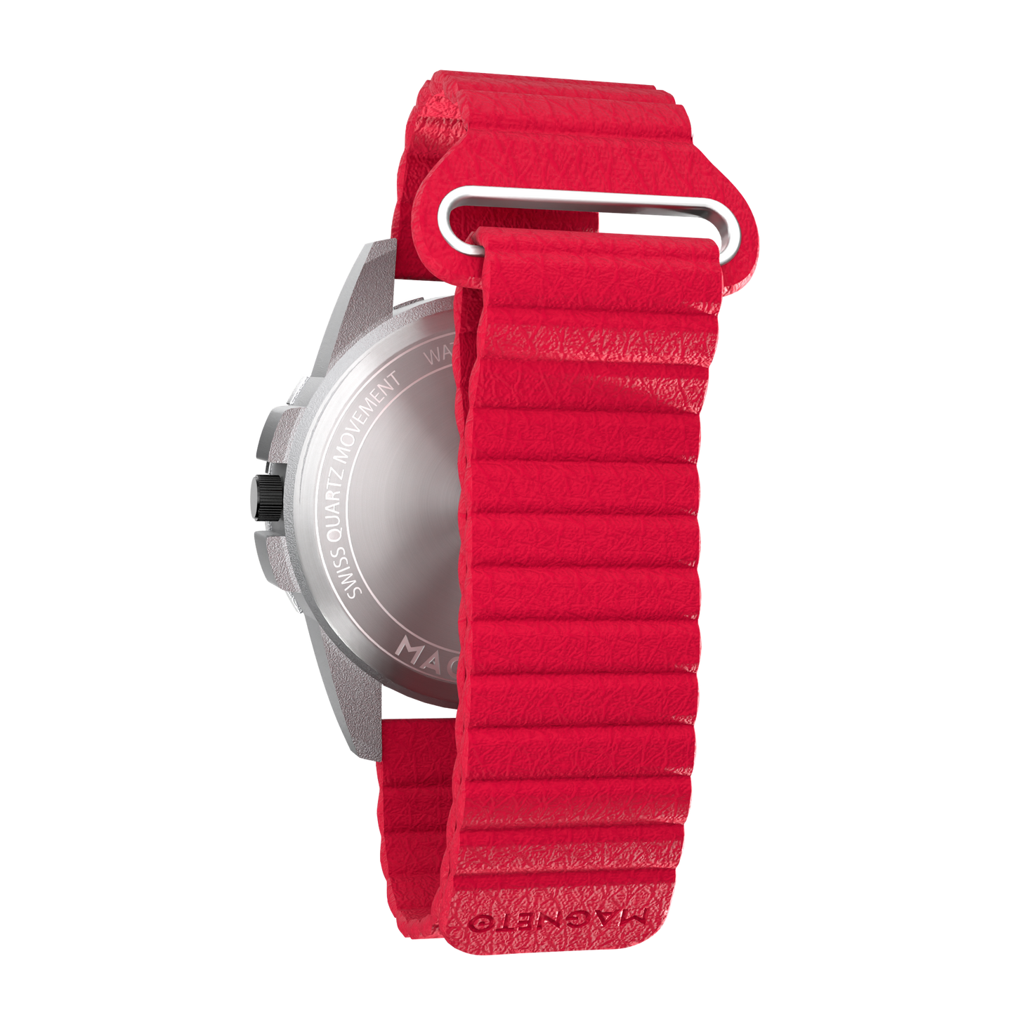 Urano Argento Ecopelle Magnetico Rosso