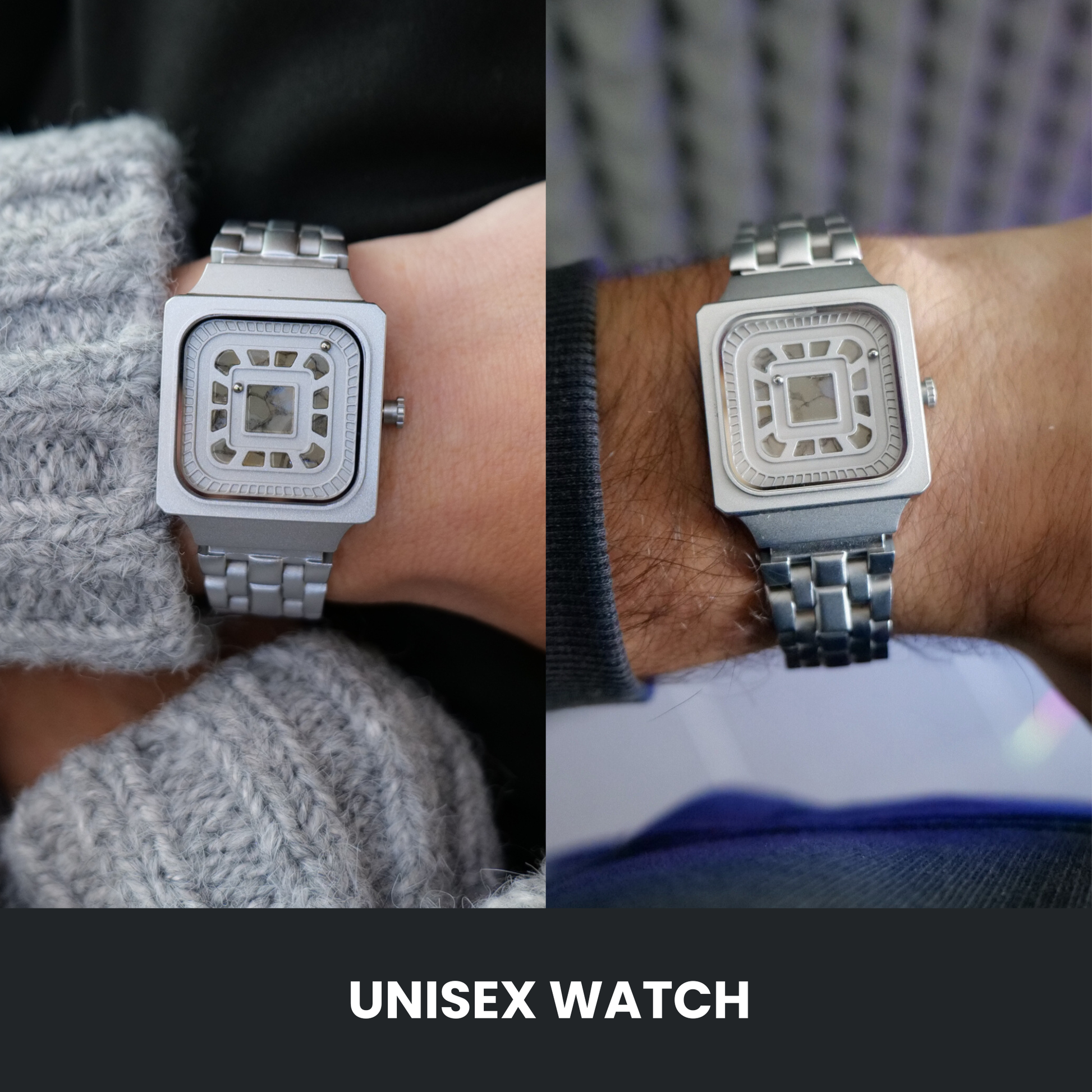 Square-Resin-Silver-Unisex-Watch