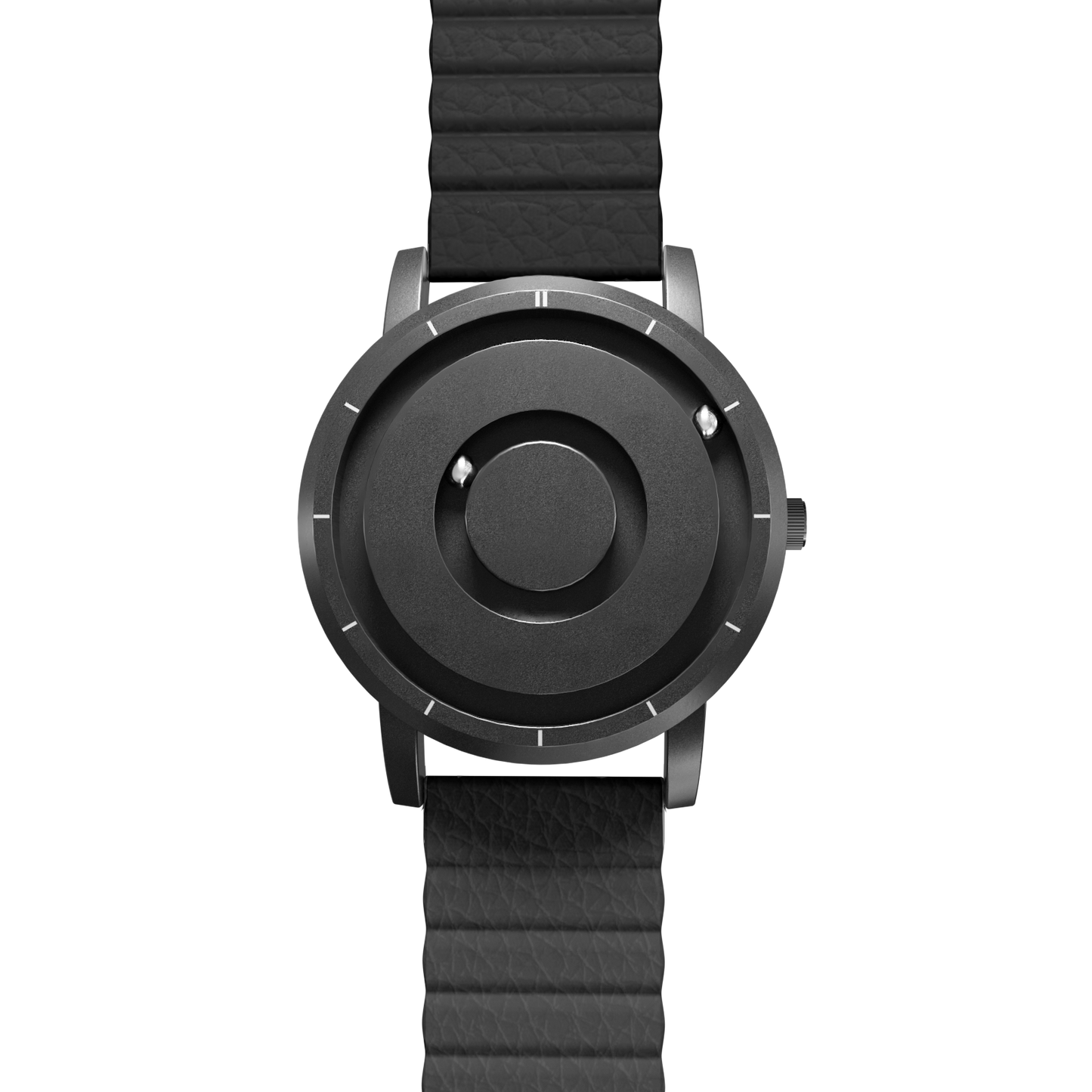 Magneto-Watch-Jupiter-Black-Kunstleder-Magnetisch-Schwarz-Front