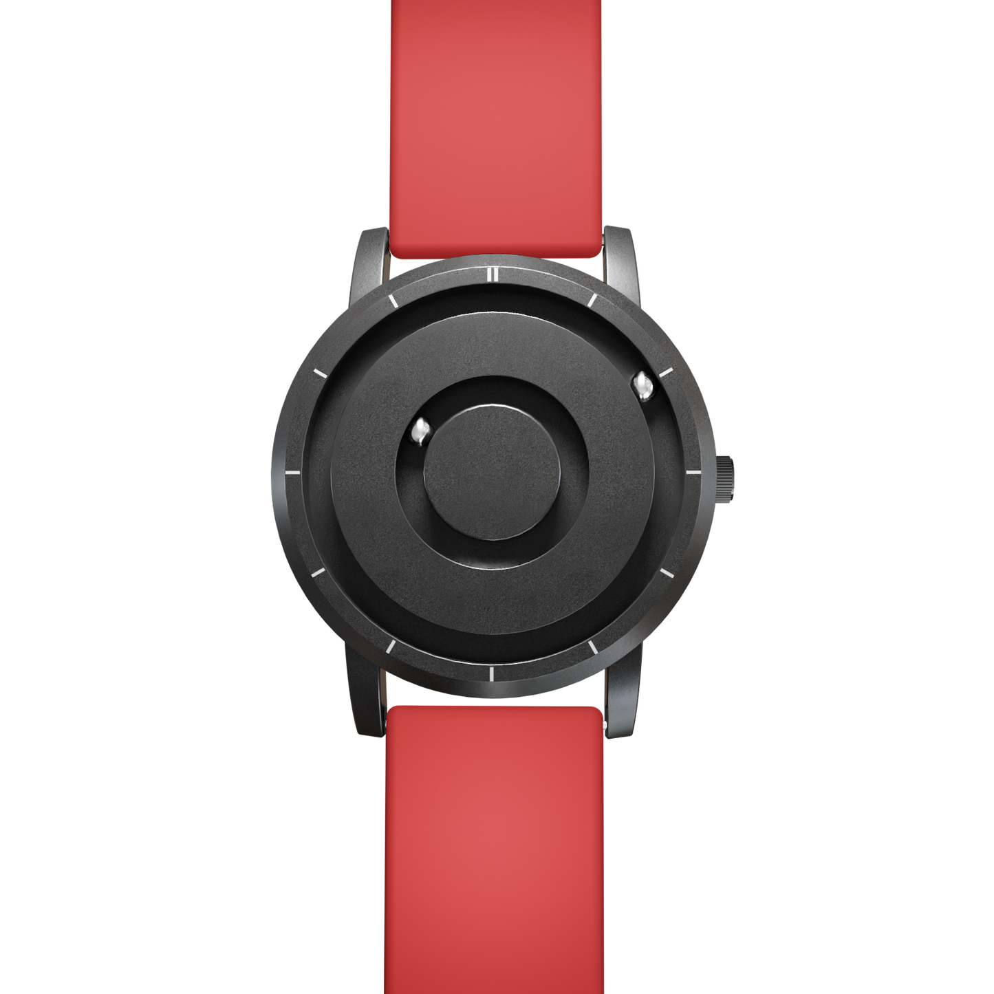 Magneto-Watch-Jupiter-Black-Silikon-Rot-Front