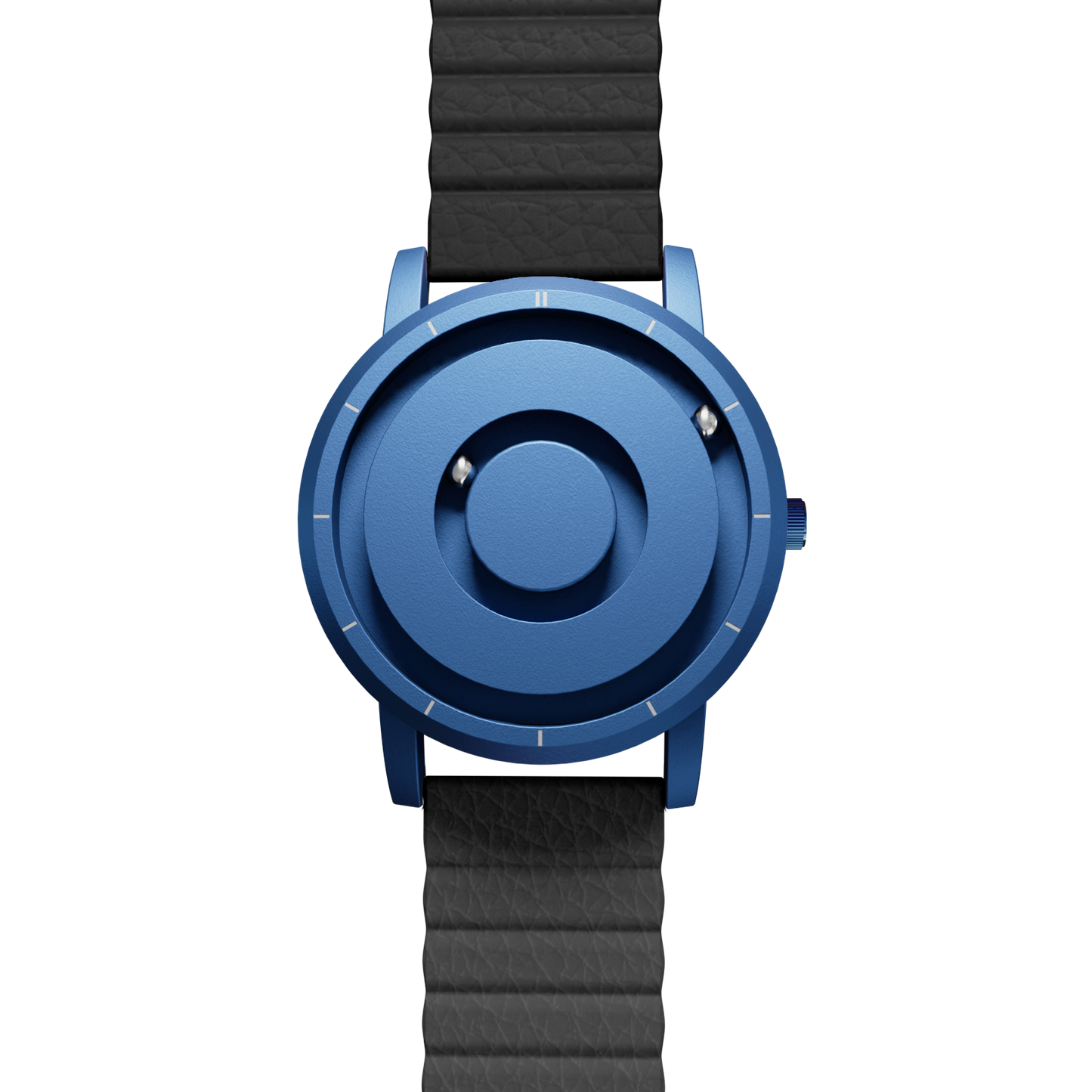 Magneto-Watch-Jupiter-Blue-Kunstleder-Magnetisch-Schwarz-Front