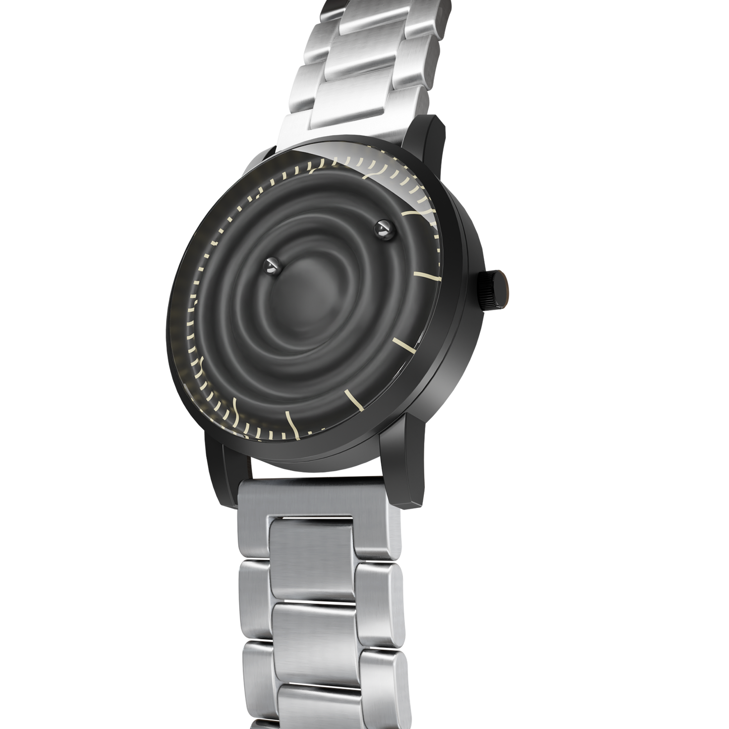 Magneto-Watch-Wave-Black-Edelstahl-Silber-Side