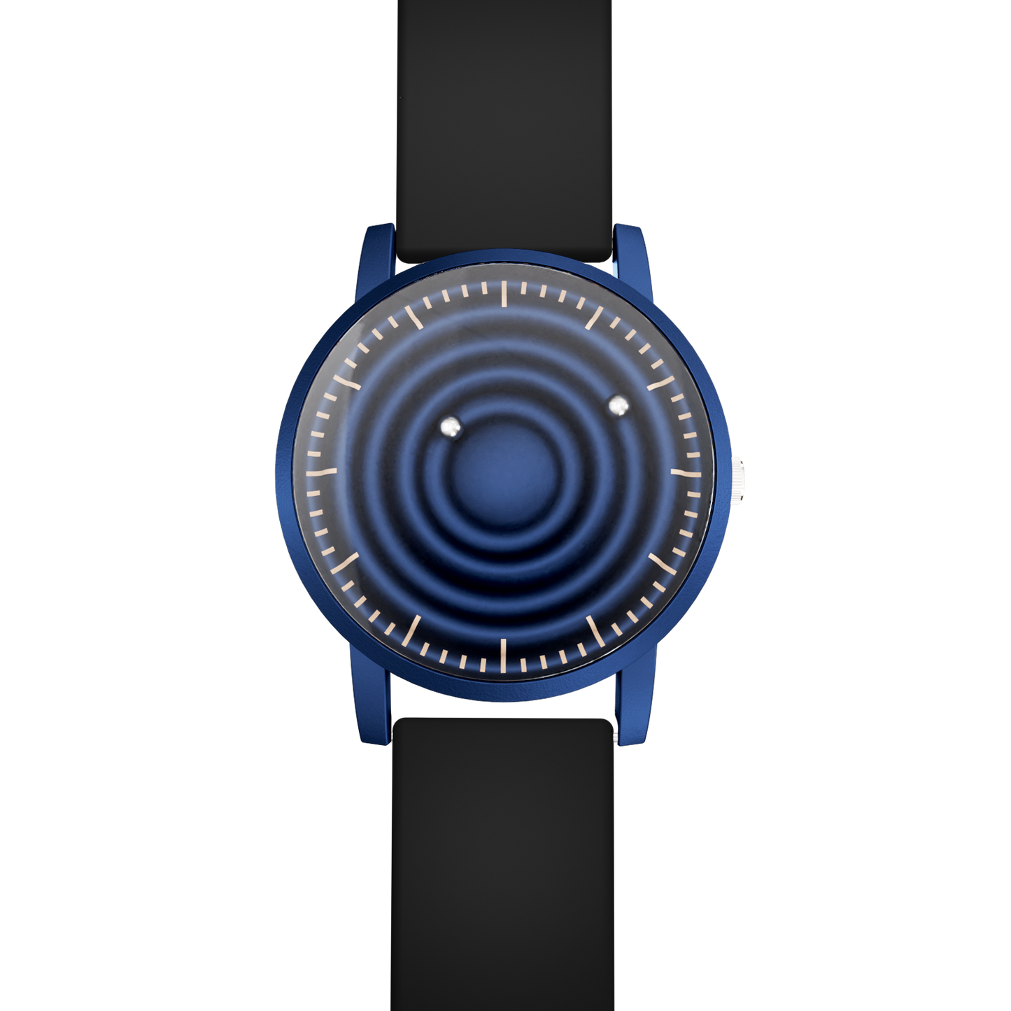 Magneto-Watch-Wave-Blue-Silikon-Schwarz-Front