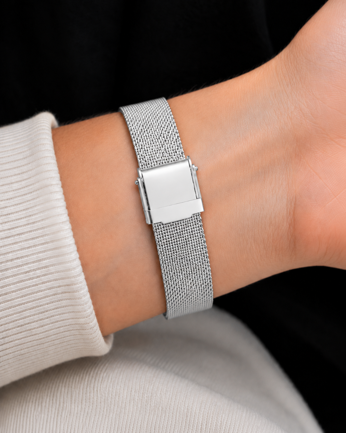 Magneto-Watch-Bella-Silver-Pearl-Maschenarmband-Sicherheitsverschluss-Silber-16mm-Lifestyle