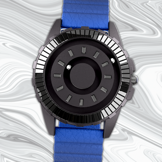 Crystal Black synthetic leather magnetic blue