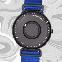 Fusion Black synthetic leather magnetic blue