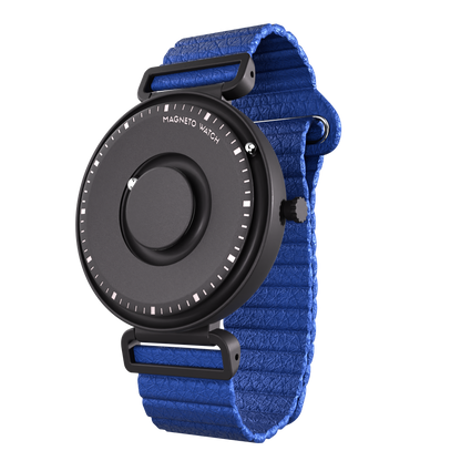 Fusion Black synthetic leather magnetic blue