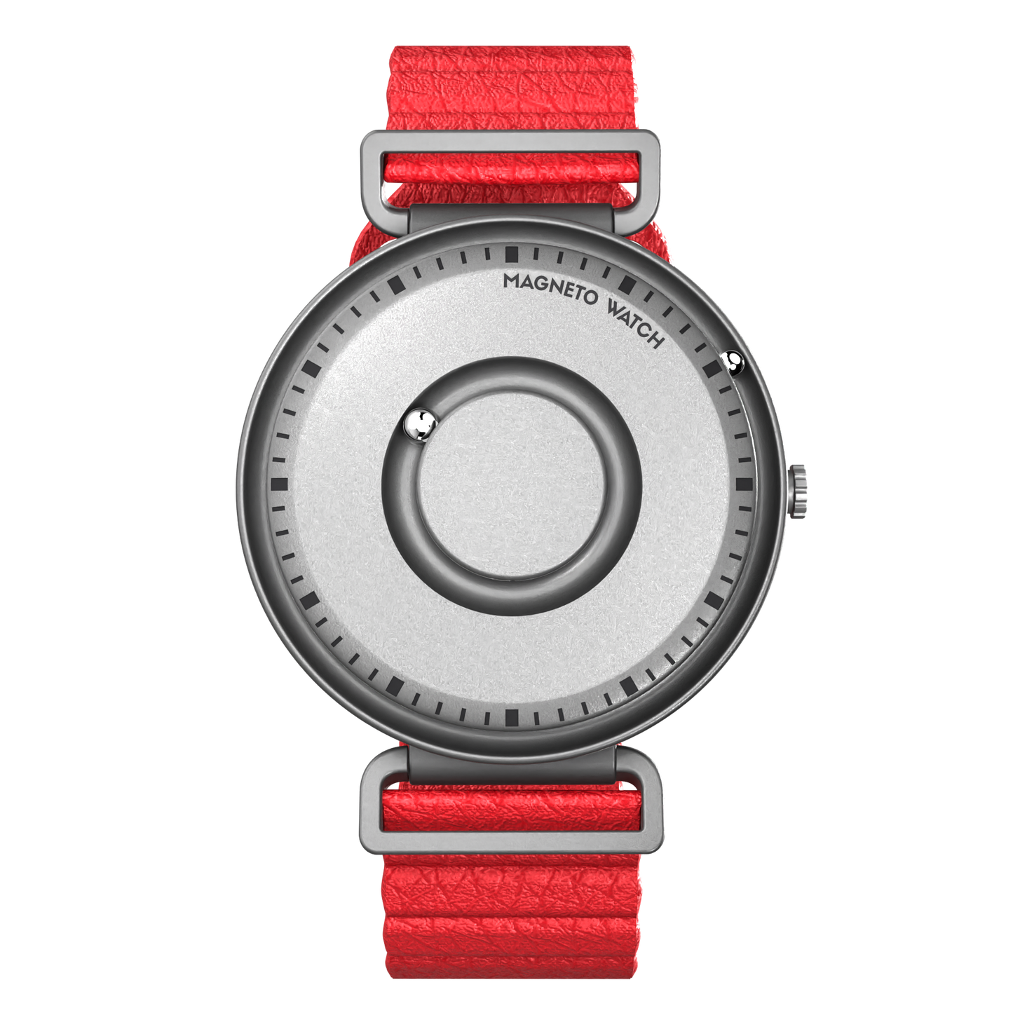 Fusion Silver synthetic leather magnetic red