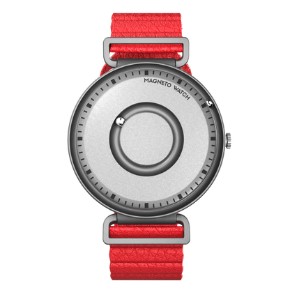 Fusion Silver synthetic leather magnetic red