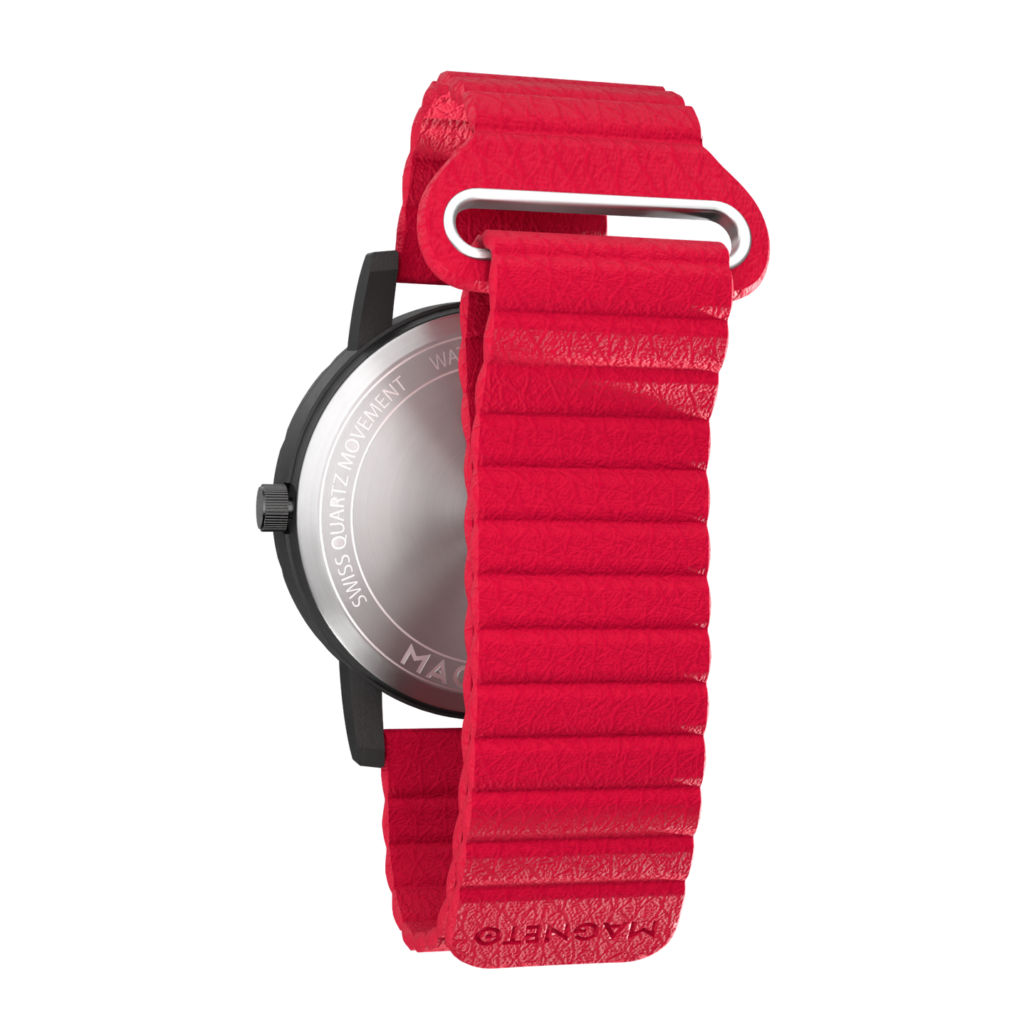 Jupiter Black synthetic leather magnetic red