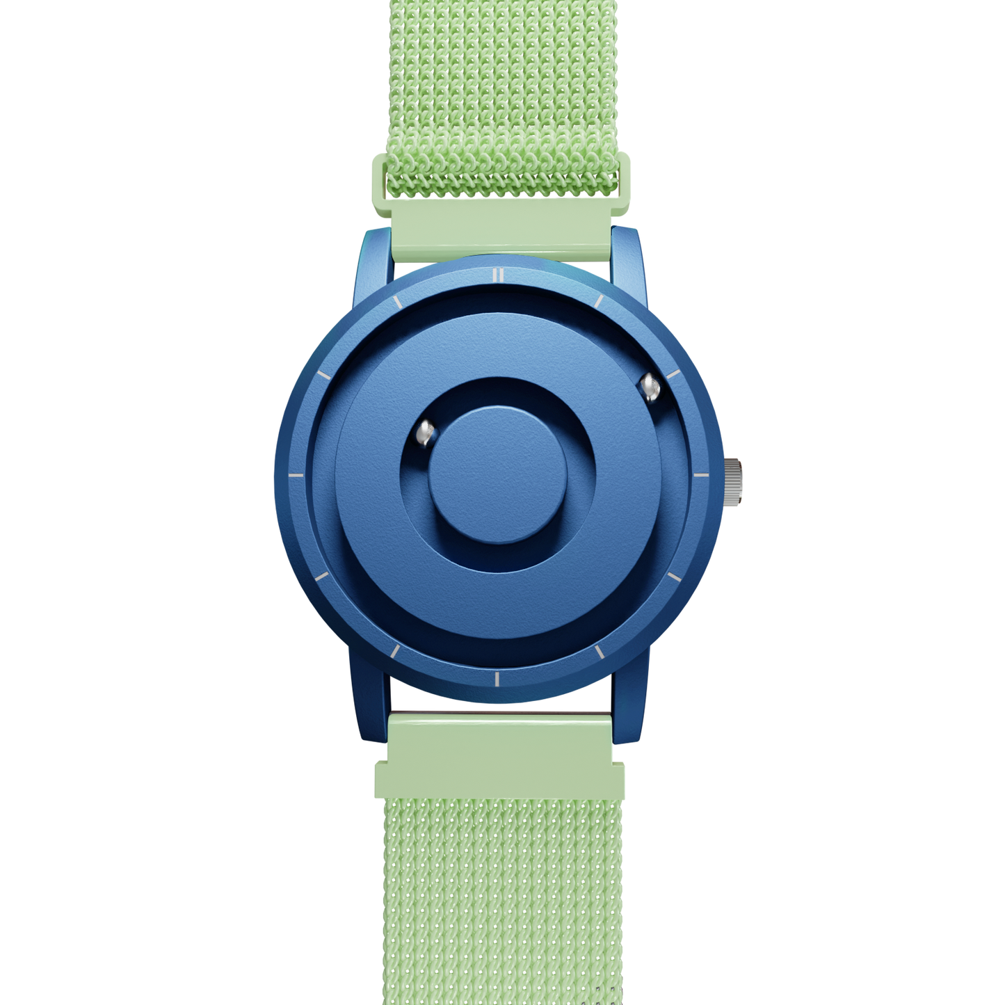 Magneto-Watch-Jupiter-Blue-Maschenarmband-Mint-Front