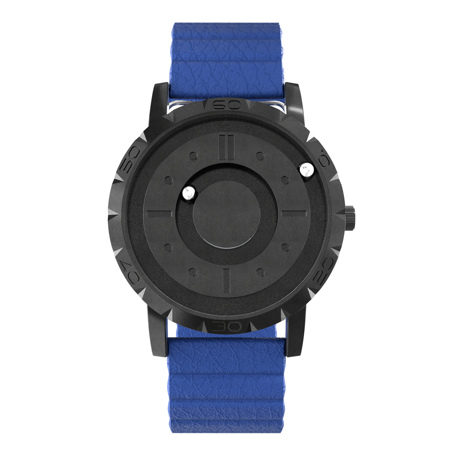 Komet Black synthetic leather magnetic blue