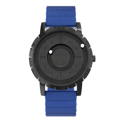Komet Black synthetic leather magnetic blue