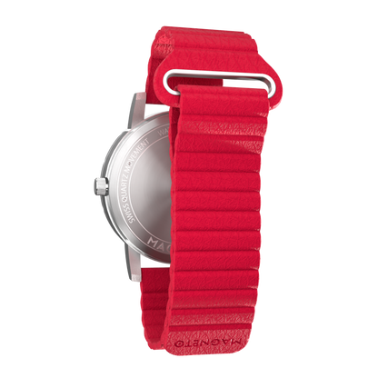 Komet Silver synthetic leather magnetic red