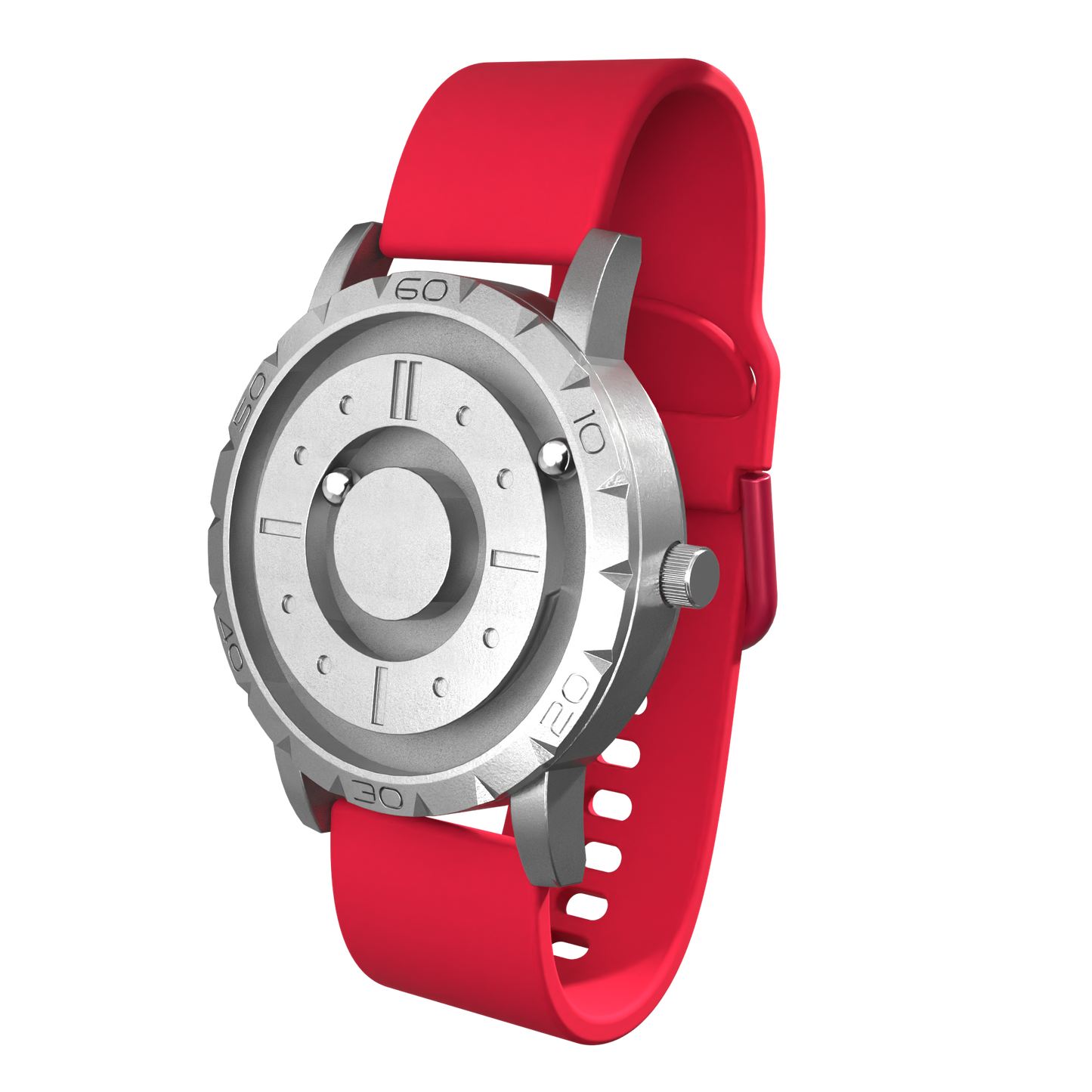 Komet Silver silicone red