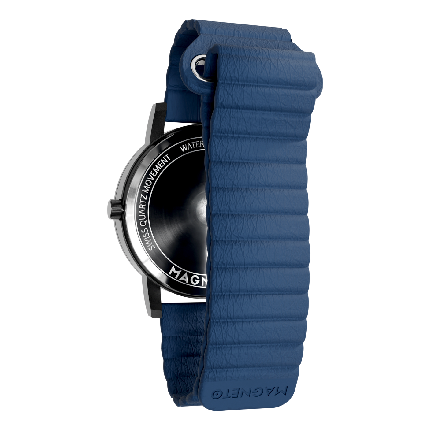 Magneto-Watch-Kunstleder-Magnetisch-Blau-Side