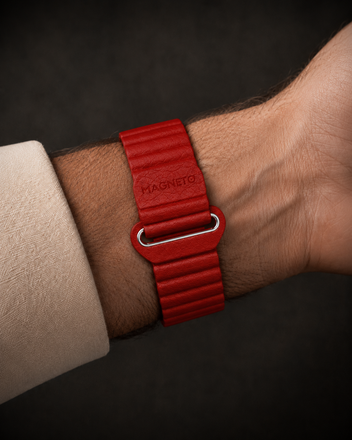 Magneto-Watch-Kunstleder-Magnetisch-Rot-Lifestyle