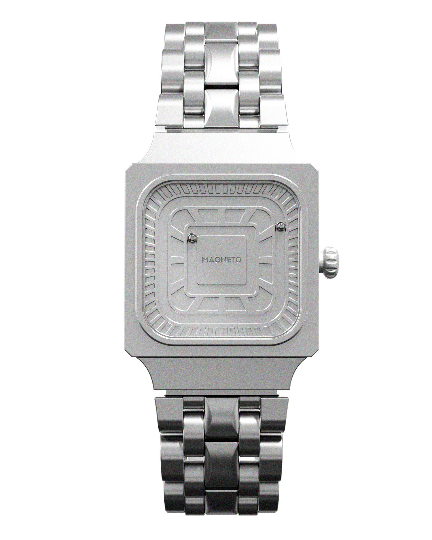 Magneto-Watch-Square-Silber-Front