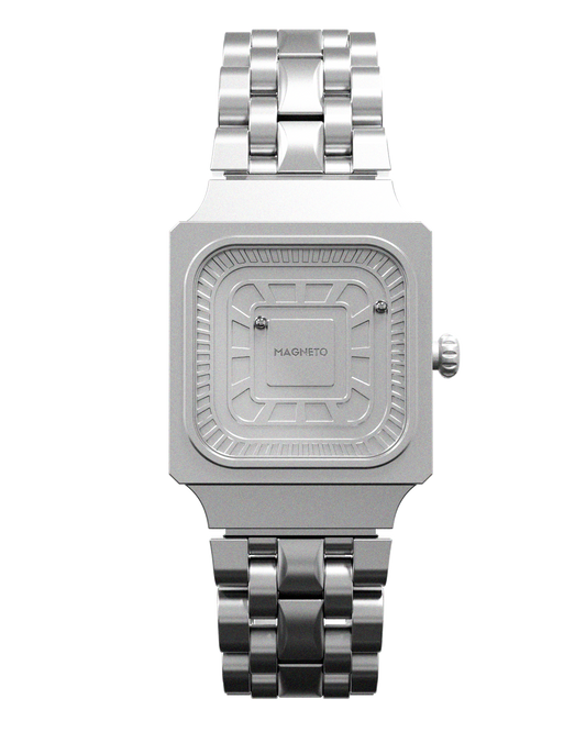 Magneto-Watch-Square-Silber-Front