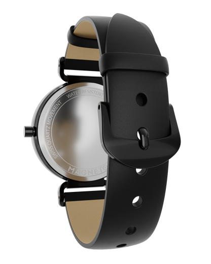 Magneto-Watch-Strap-Leather-Satin-Black-16mm-Side