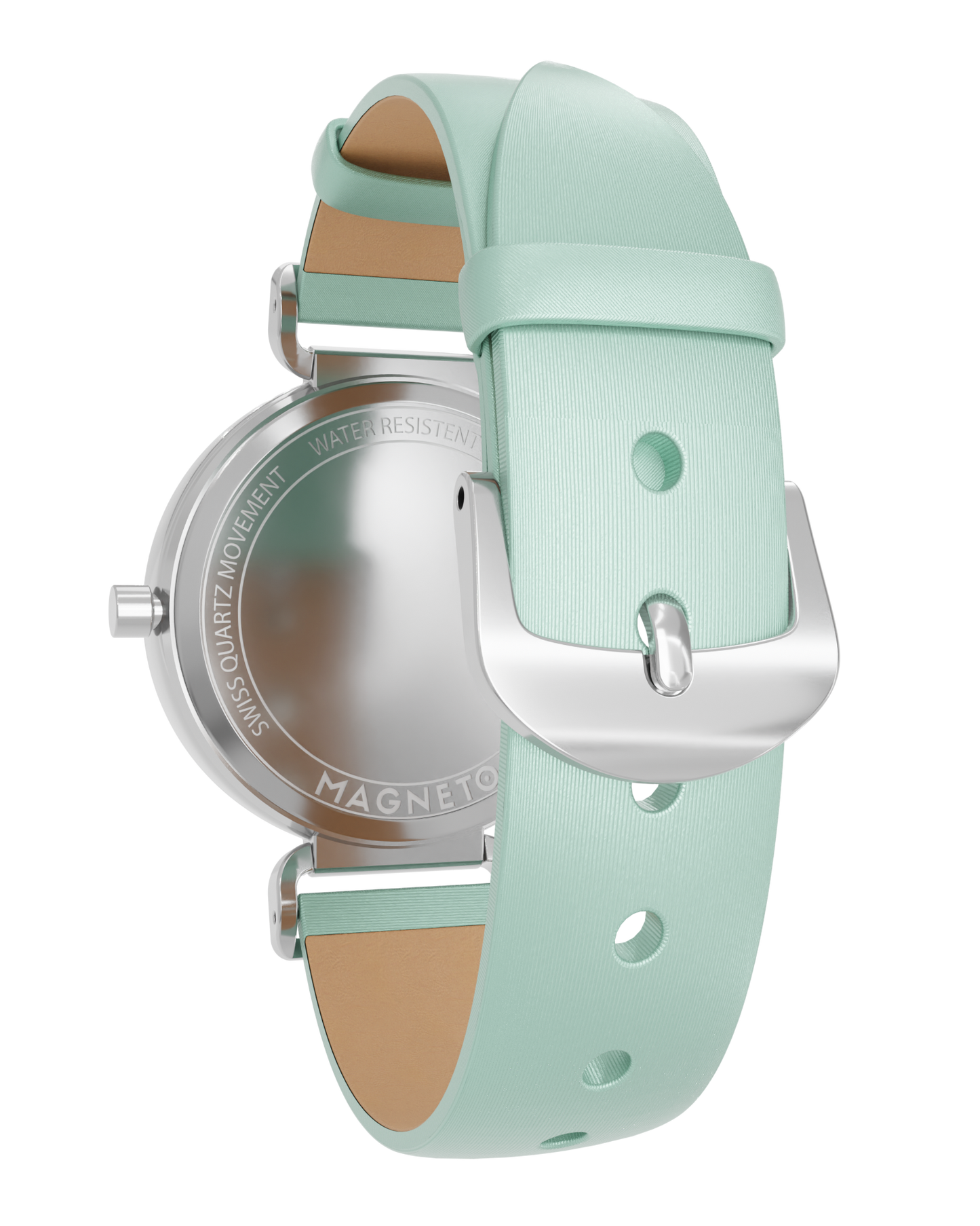 Magneto-Watch-Strap-Leather-Satin-Mint-16mm-Side