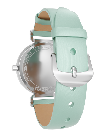Magneto-Watch-Strap-Leather-Satin-Mint-16mm-Side