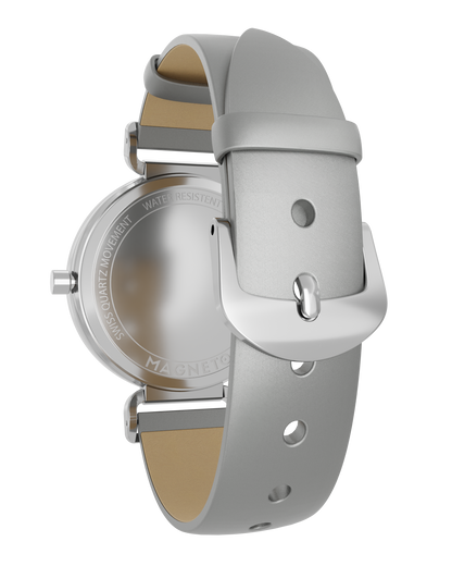 Magneto-Watch-Strap-Leather-Satin-Silver-16mm-Side