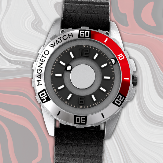 Uranus Red synthetic leather magnetic black