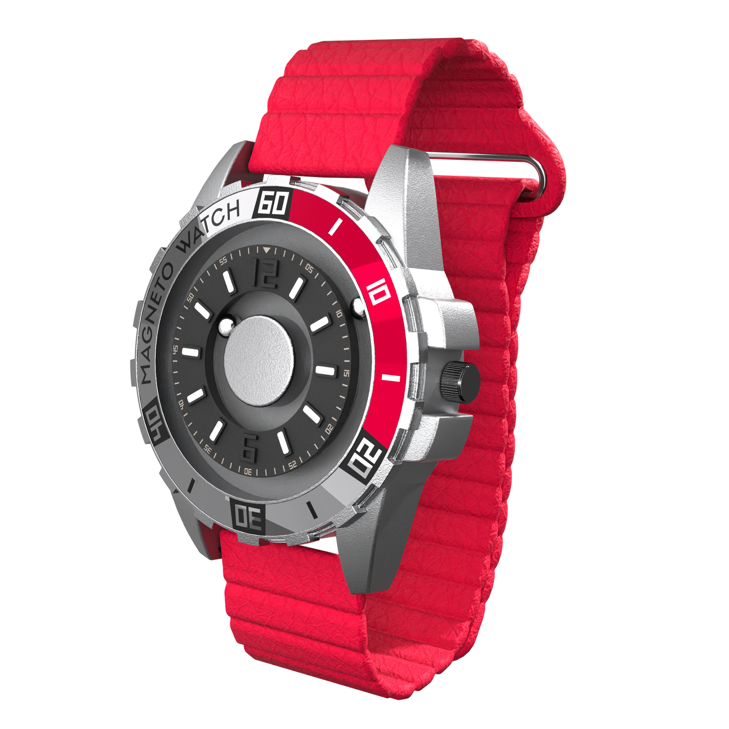 Uranus Red synthetic leather magnetic red