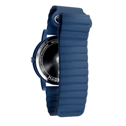 Magneto-Watch-Wave-Blue-Kunstleder-Magnetisch-Blau-Back