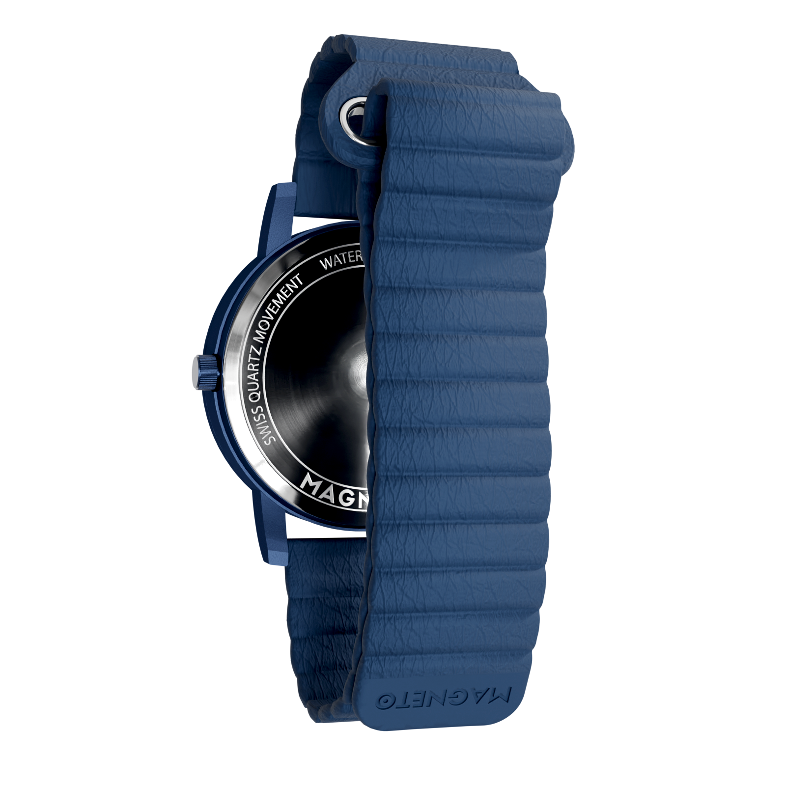 Magneto-Watch-Wave-Blue-Kunstleder-Magnetisch-Blau-Back