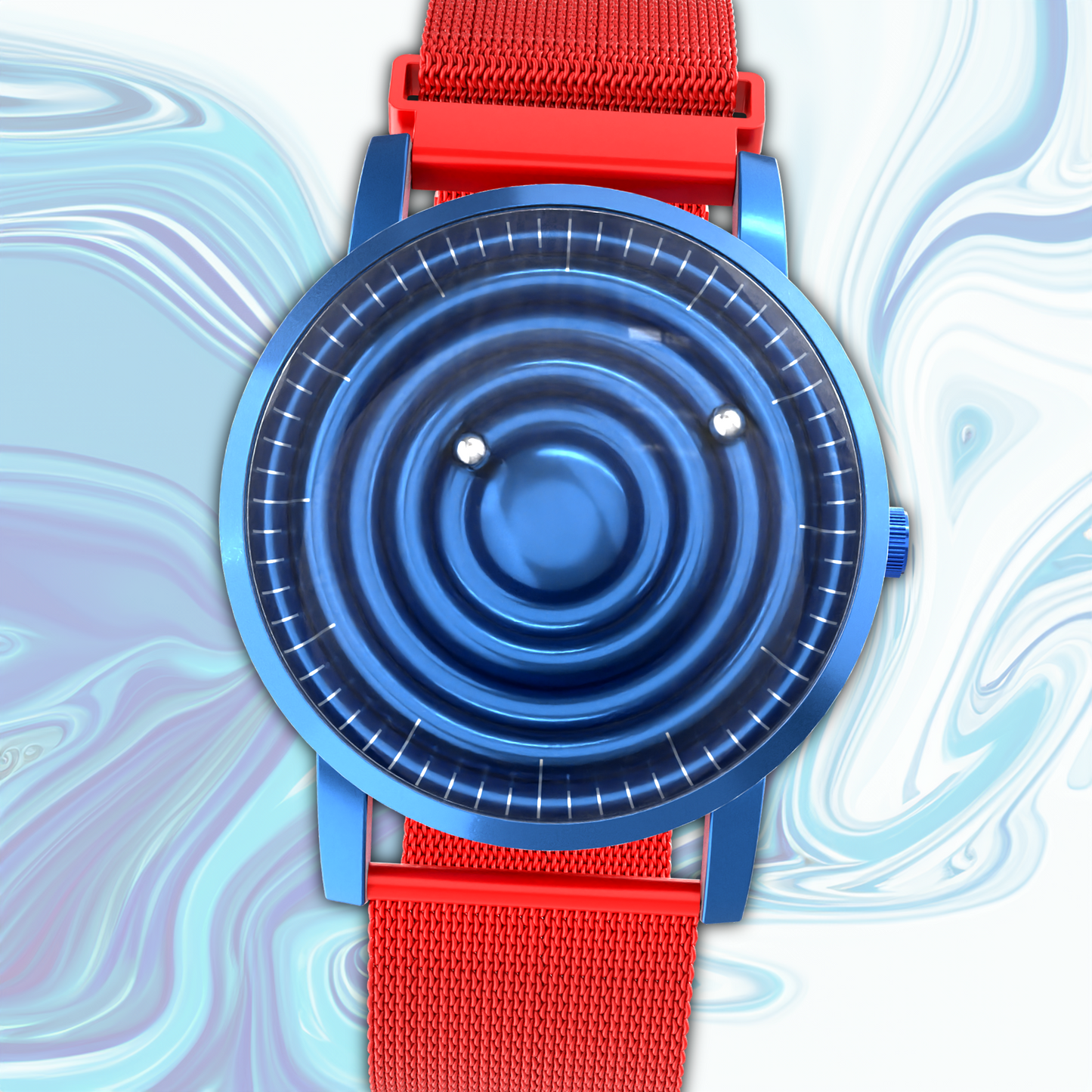 Wave Blue mesh magnetic red (with glass)