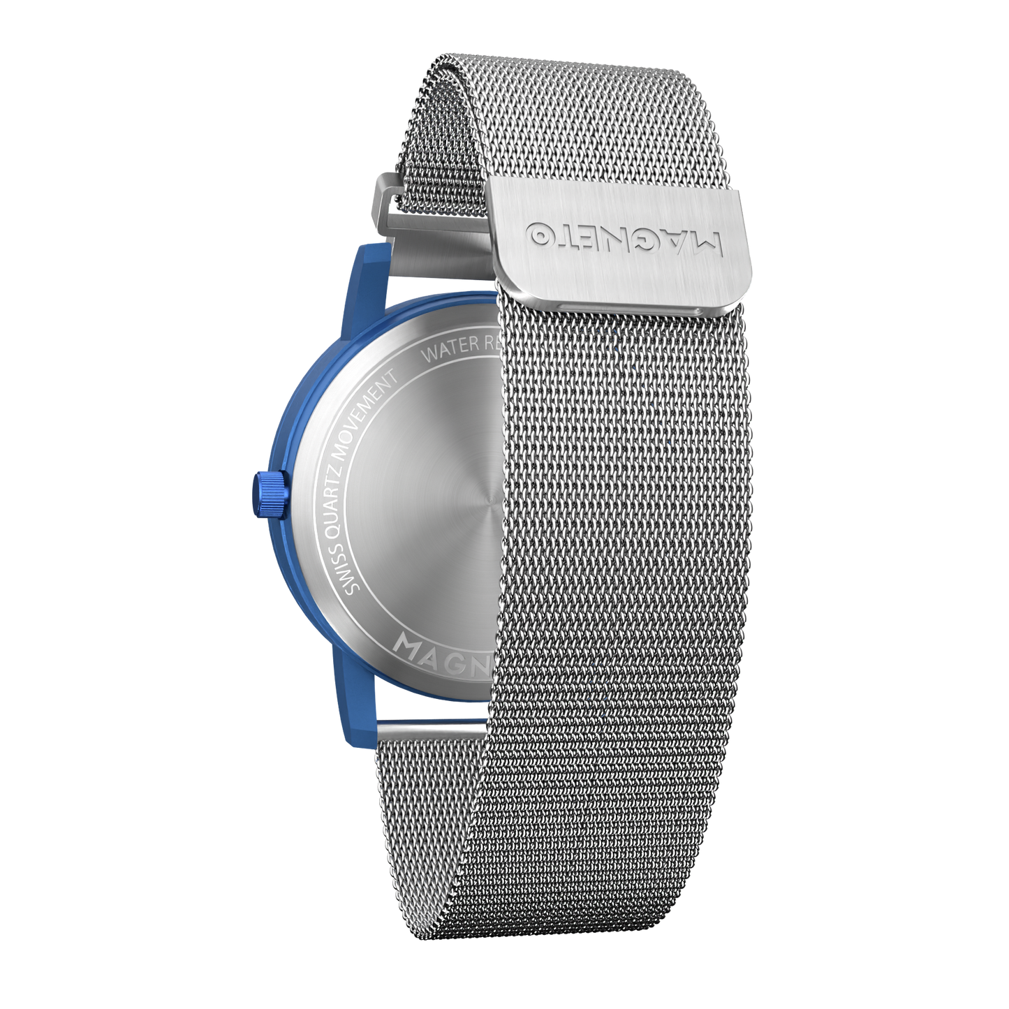 Wave Blue mesh magnetic silver (with glass)