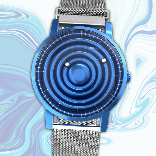 Wave Blue mesh magnetic silver (with glass)