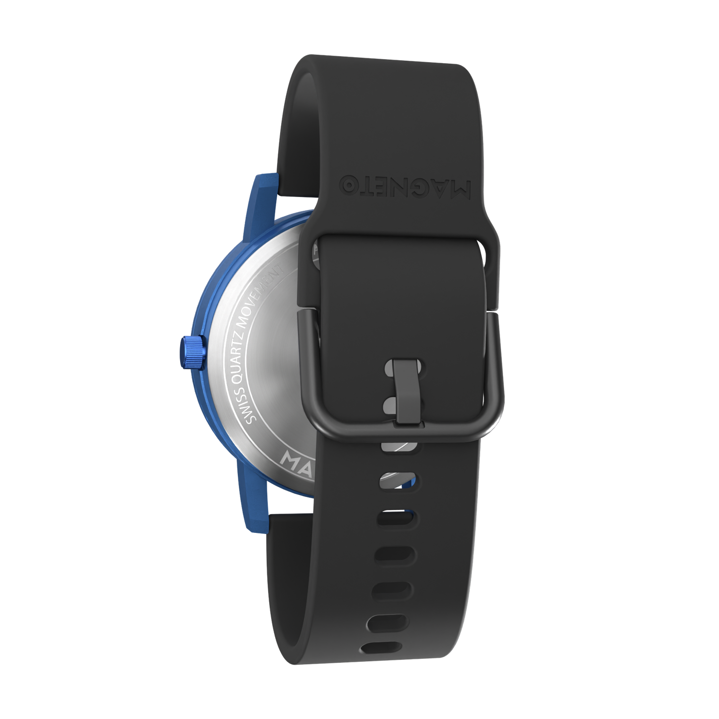 Wave Blue silicone black (with glass)
