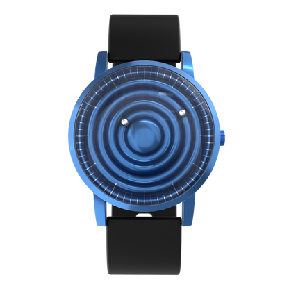 Wave Blue silicone black (with glass)