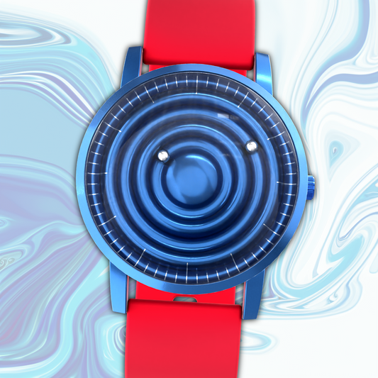 Wave Blue silicone red (with glass)