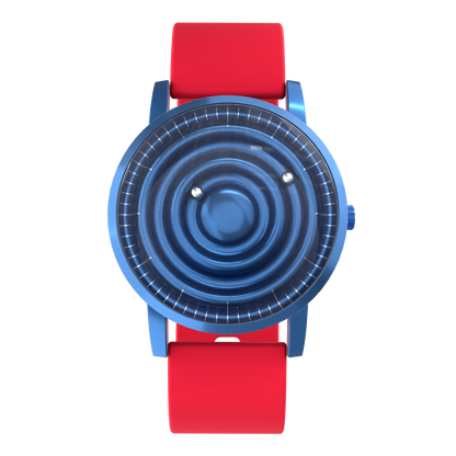 Wave Blue silicone red (with glass)