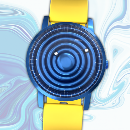 Wave Blue silicone yellow (with glass)