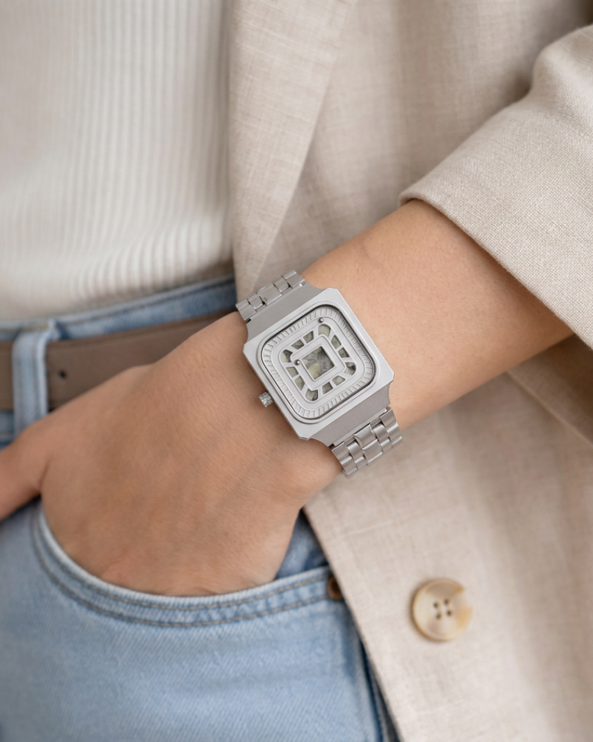 Square Resin Silver