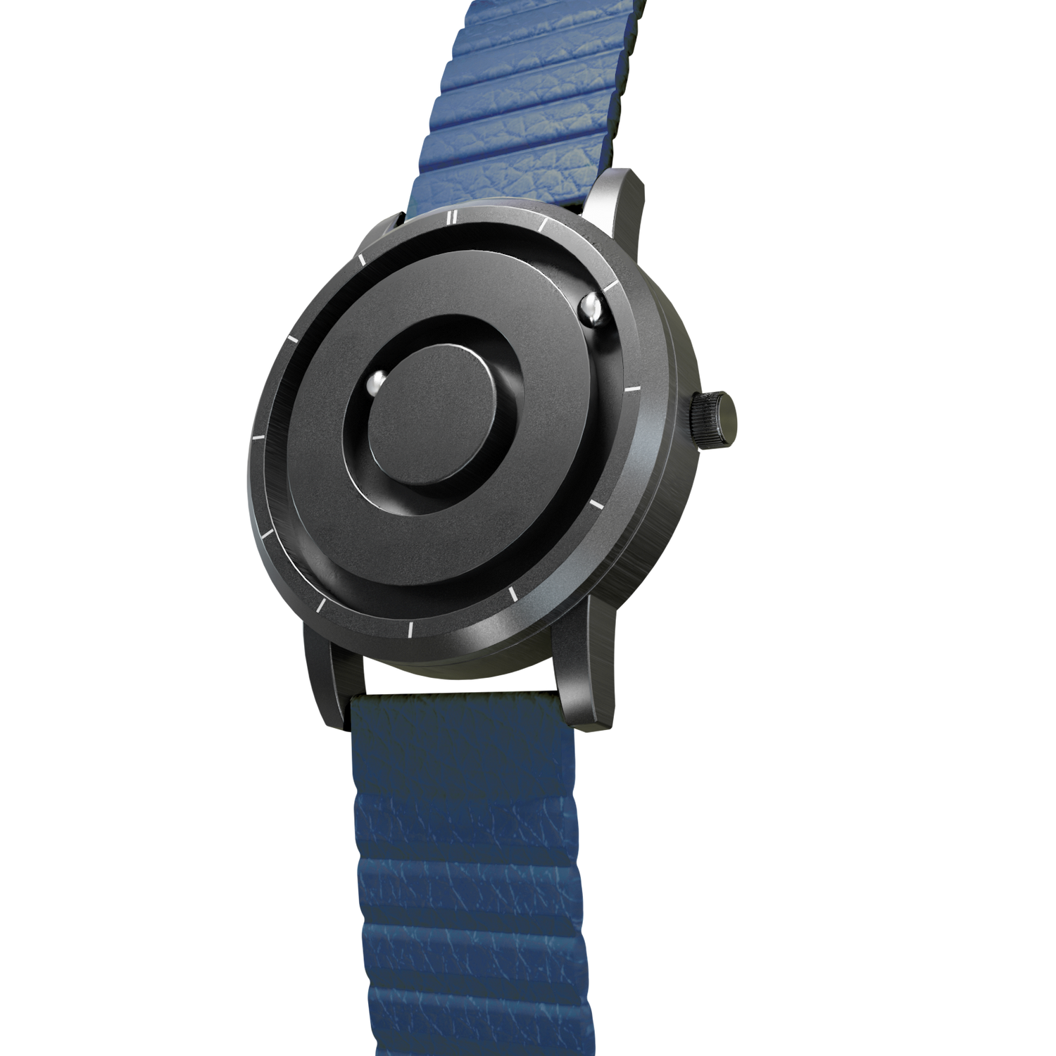 Magneto-Watch-Jupiter-Black-Kunstleder-Magnetisch-Blau-Side