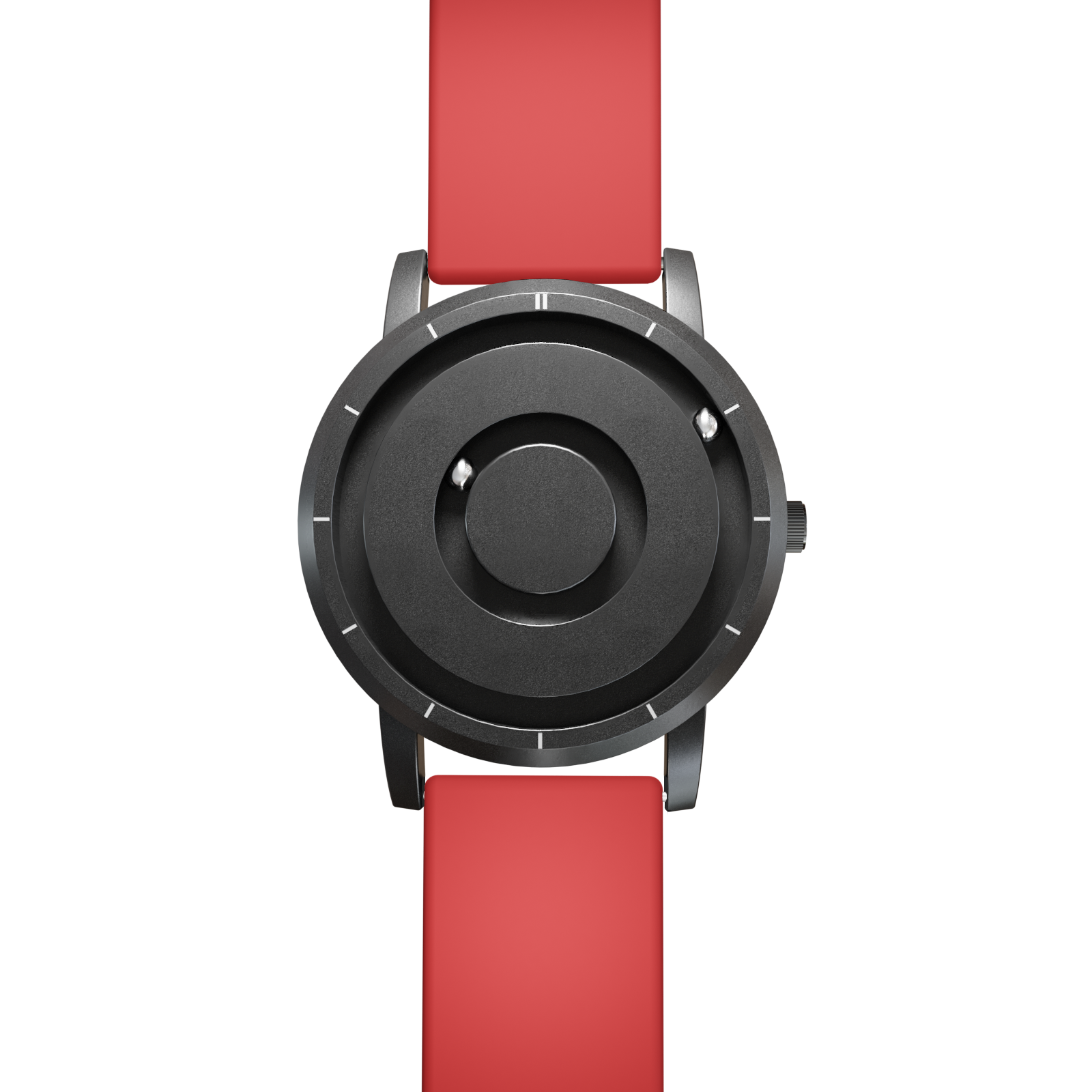 Magneto-Watch-Jupiter-Black-Silikon-Rot-Front