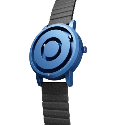 Magneto-Watch-Jupiter-Blue-Kunstleder-Magnetisch-Schwarz-Side