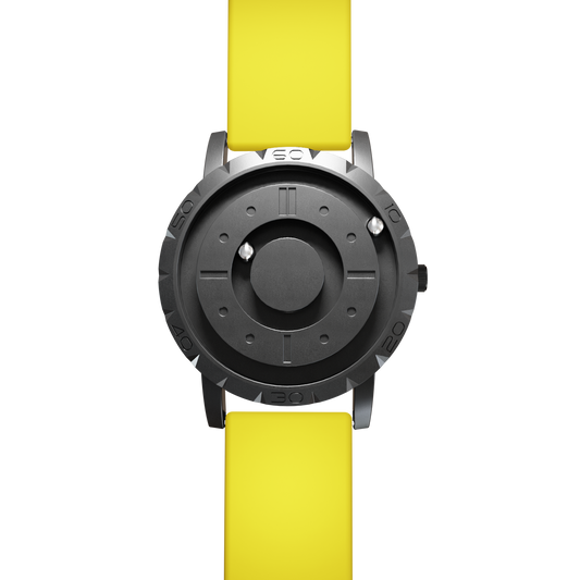 Magneto-Watch-Komet-Black-Silikon-Gelb-Front