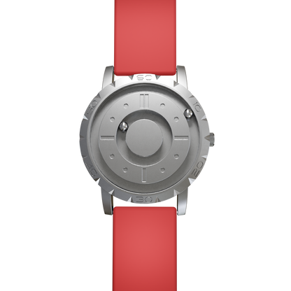Magneto-Watch-Komet-Silver-Silikon-Rot-Front