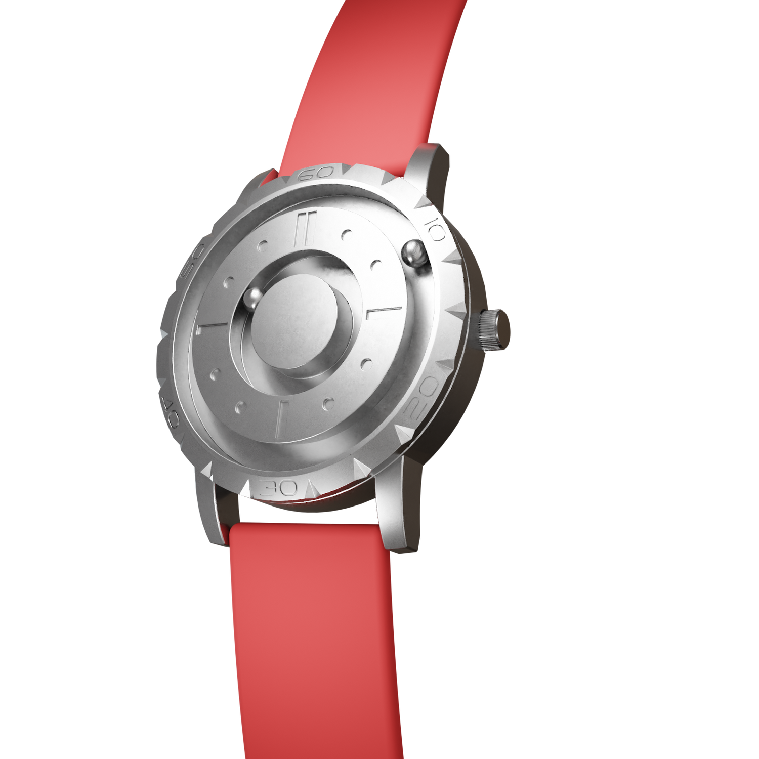 Magneto-Watch-Komet-Silver-Silikon-Rot-Side